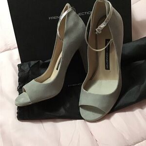 French Connection Suede Open toe pumps sz 7
